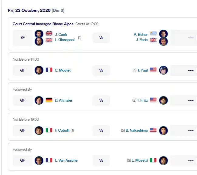 atp lyon viernes23 octubre 2026 tiroalpalo